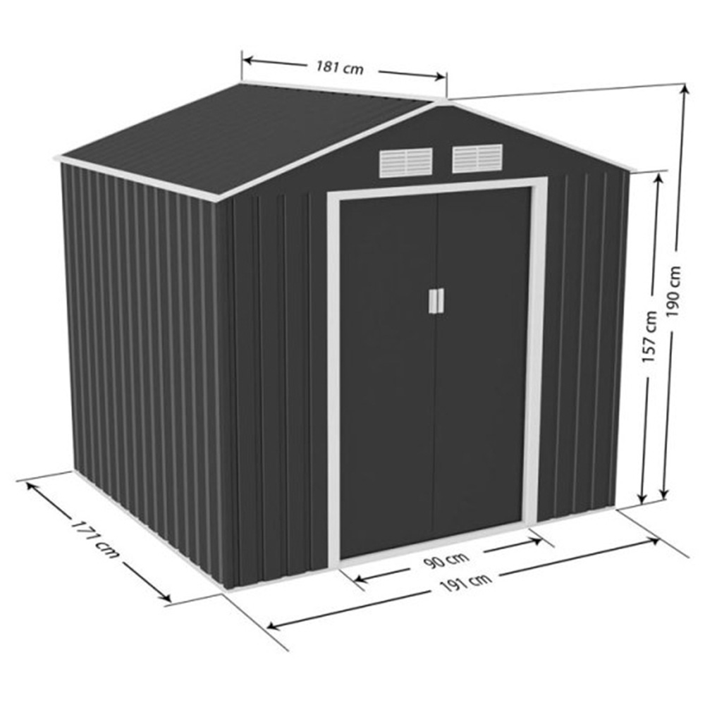 StoreMore Lotus Hera 7 x 4ft Double Door Apex Metal Shed Image 3