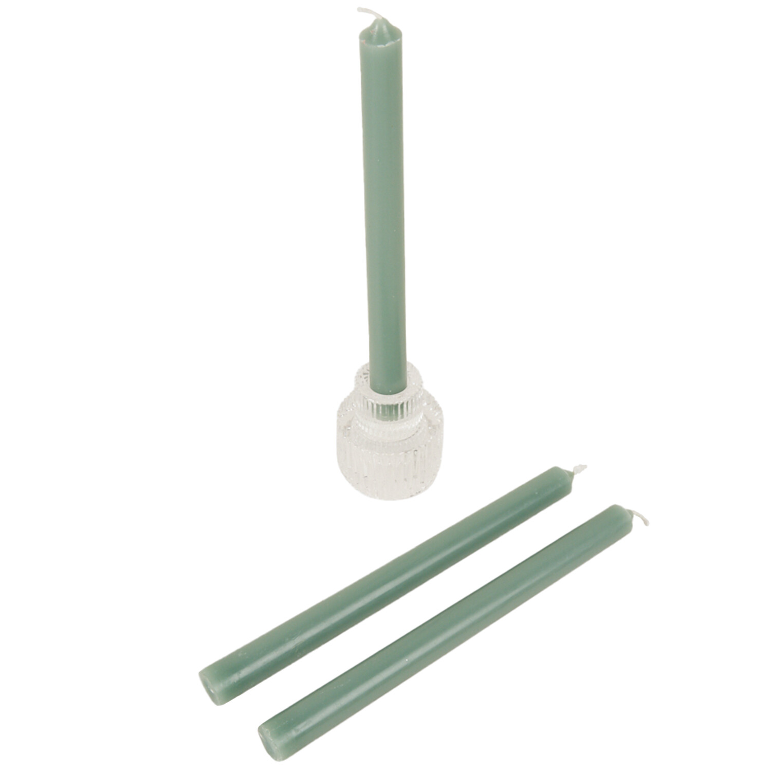 Set of 3 Taper Candles and Candle Holder - Multicolour Image 6