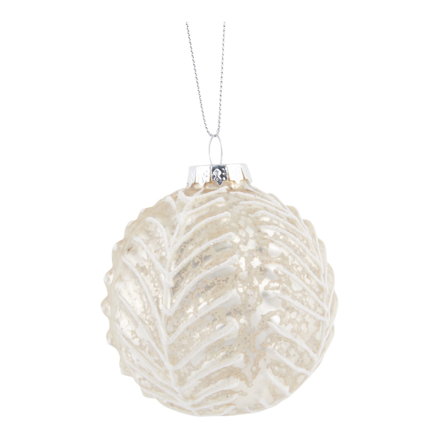 Set of 6 Antique Baubles Ivory Image 2