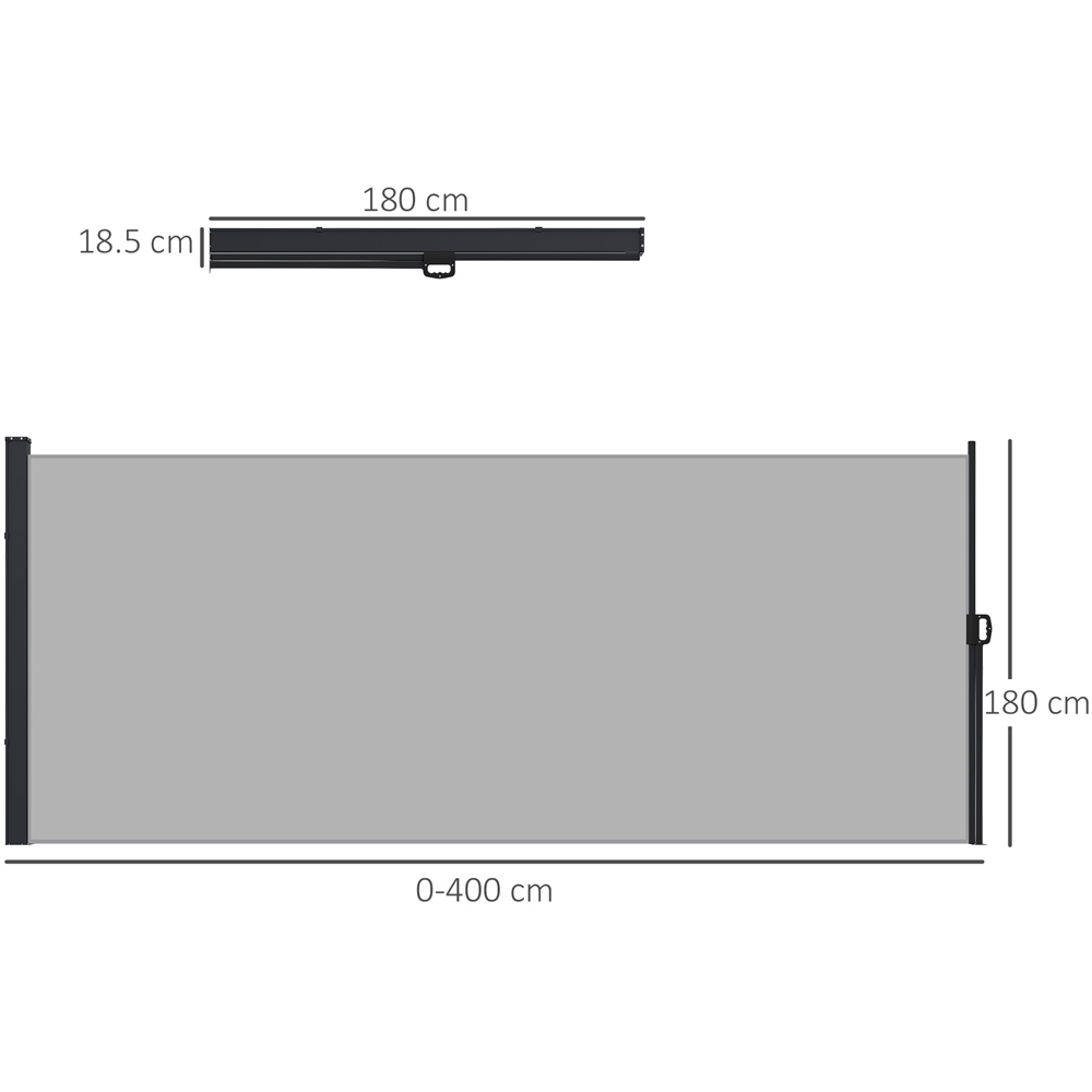 Outsunny 4 x 1.8m Light Grey Retractable Side Awning Image 7