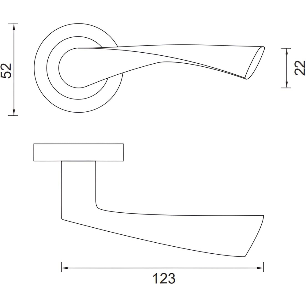 Golden Grace Polished Chrome Astrid Classic Door Handle Image 3