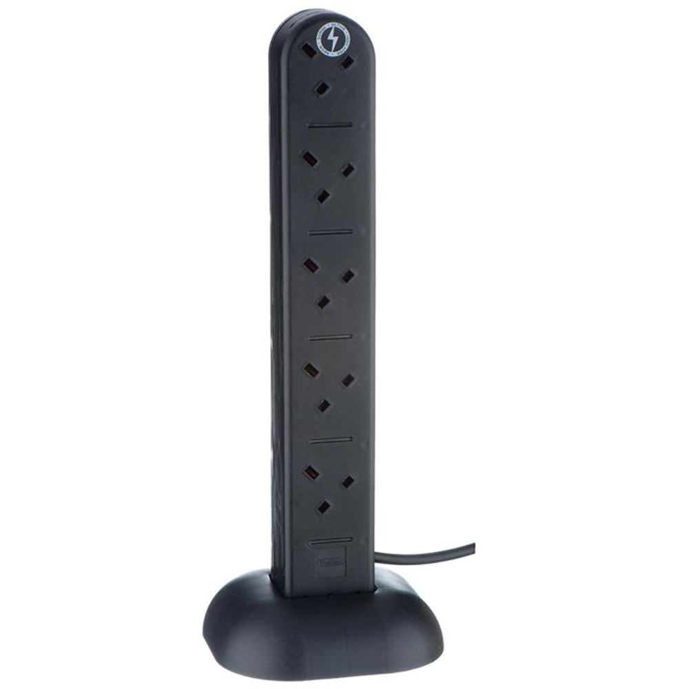Vonhaus Black 10 Socket Surge Protected Tower Extension Lead Image 3
