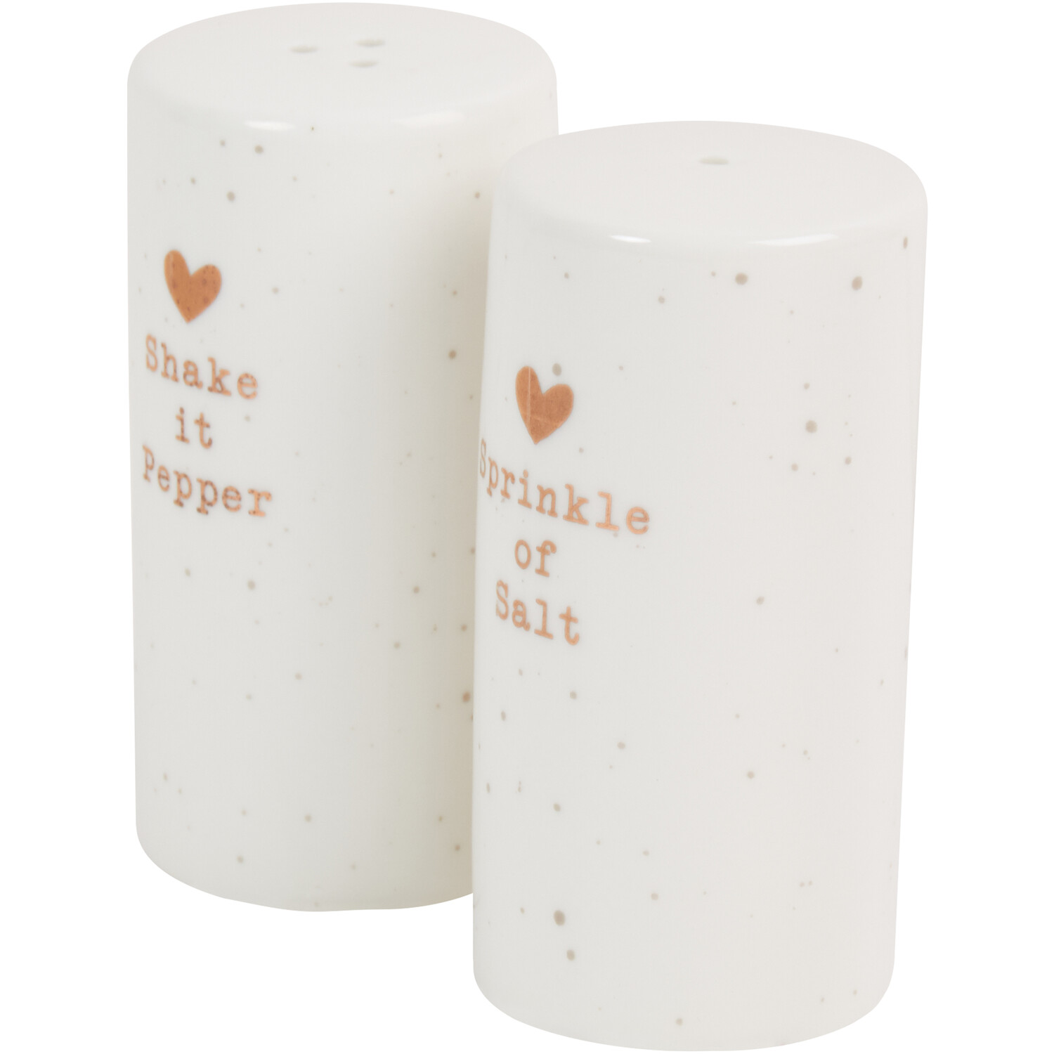 Gold Heart Salt and Pepper Shaker Set Image 4