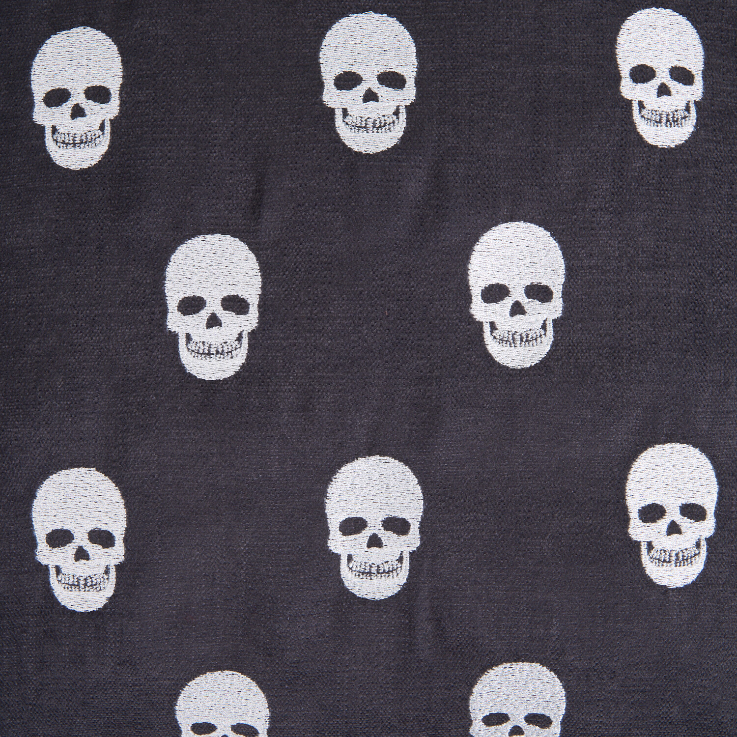Skulls Embroidered Cushion Charcoal Image 3
