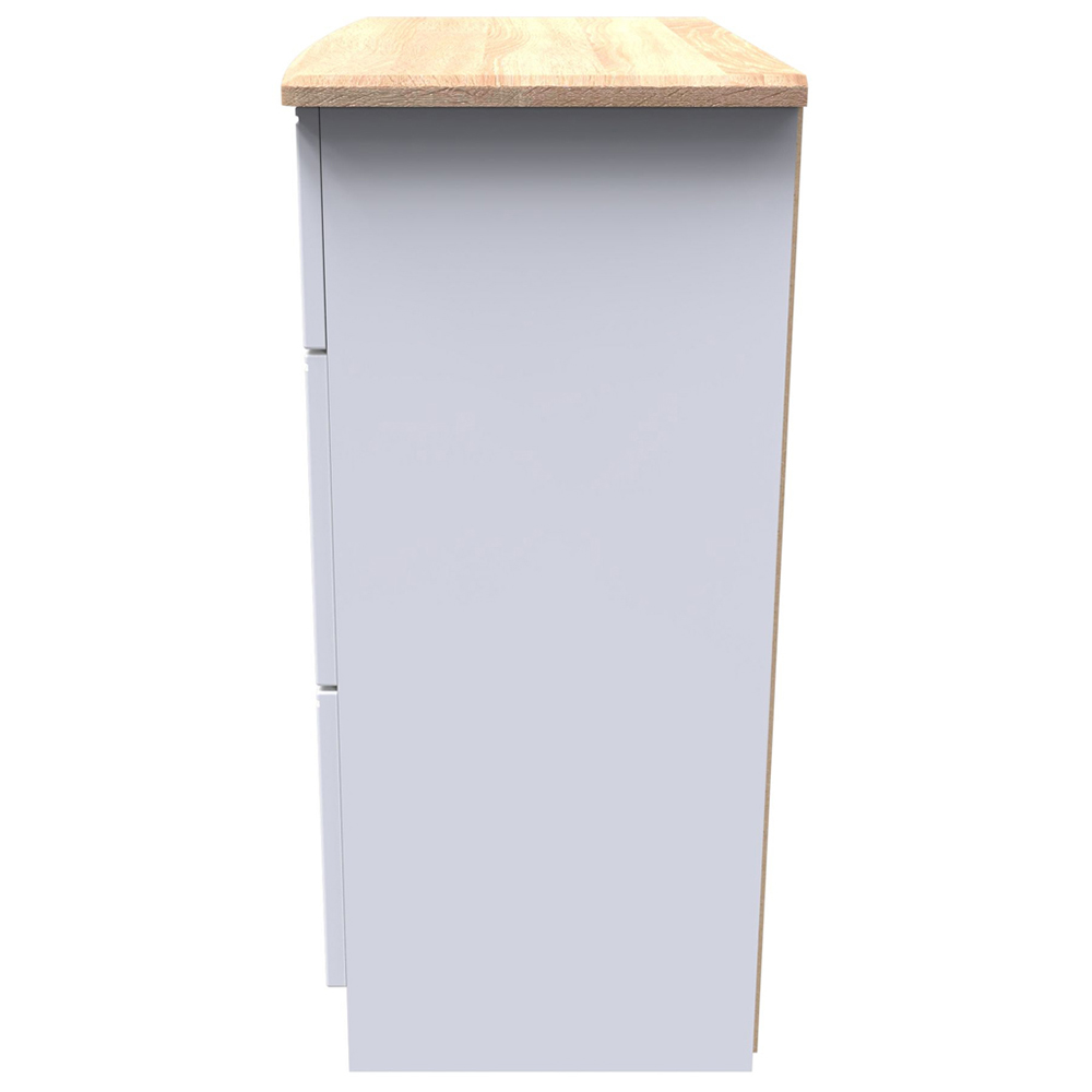 Crowndale Victoria 3 Drawer White Ash and Oak Chest of Drawers Image 3