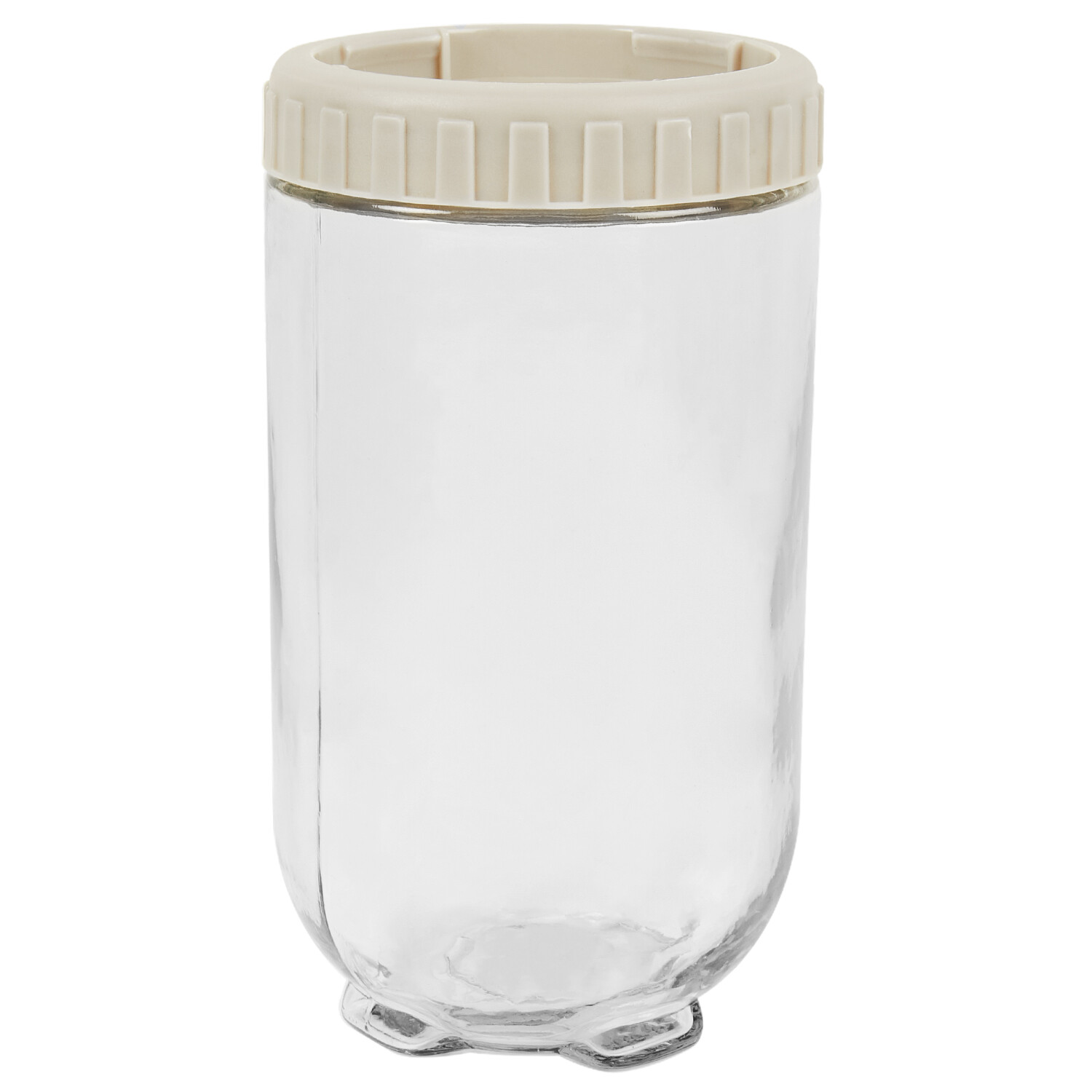 Glass Jar with Secure Lock Function - Clear and Cream / 950ml Image 1