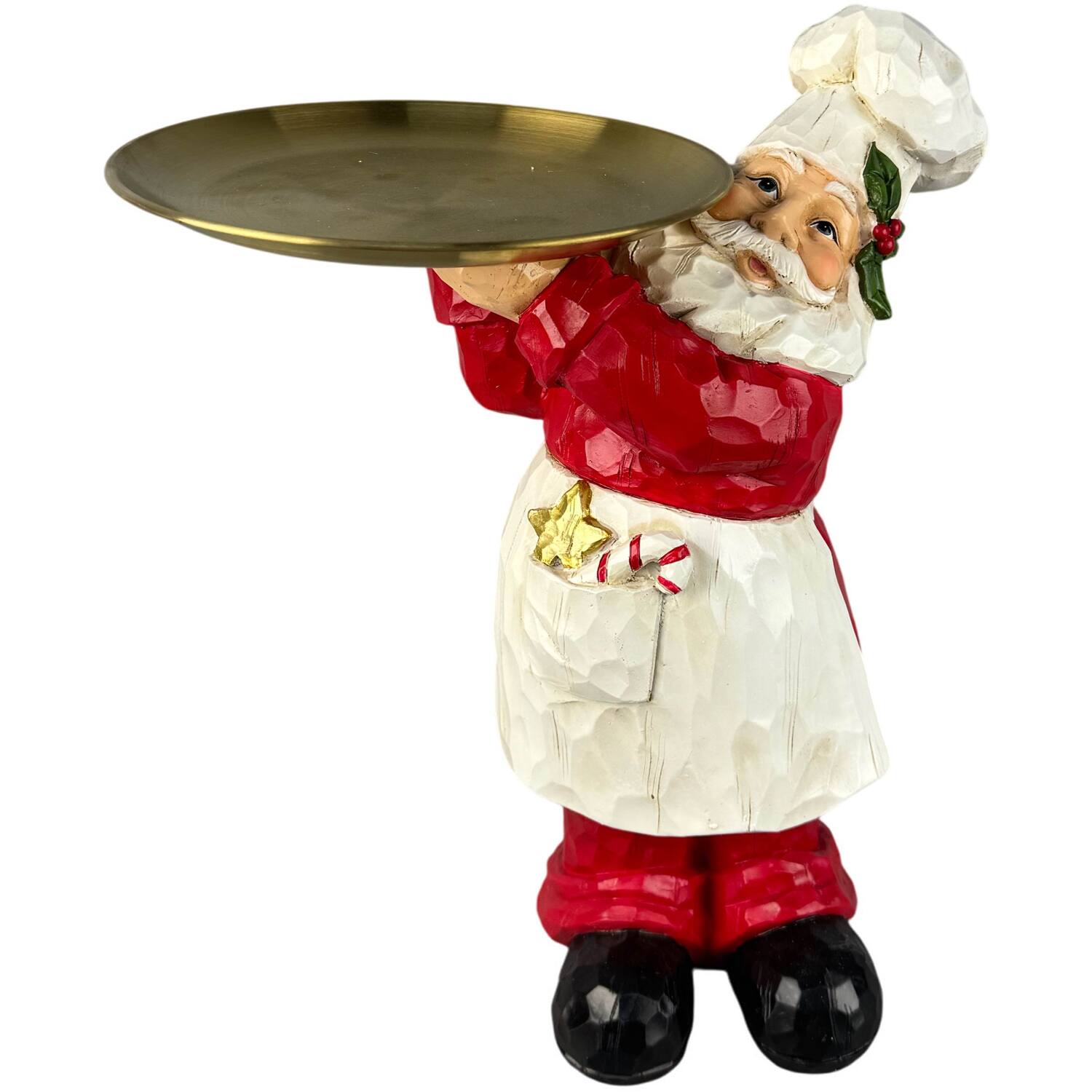 Wood Effect Santa with TrayRed and White Image 1