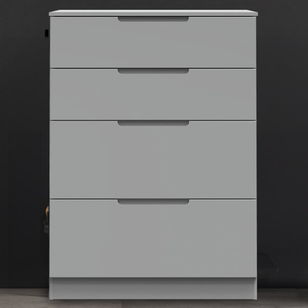 Crowndale Milan 4 Drawer Dusk Grey Deep Chest of Drawers Ready Assembled Image 1