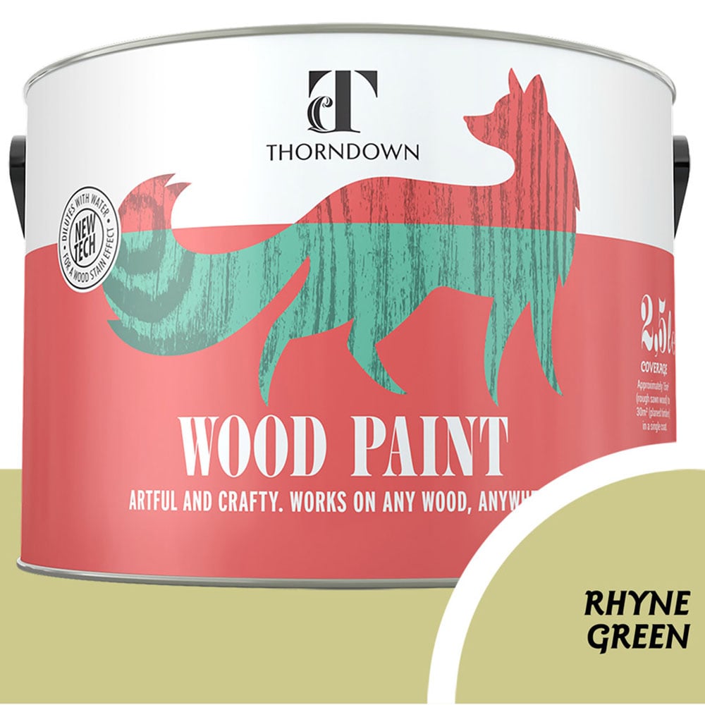 Thorndown Rhyne Green Satin Wood Paint 2.5L Image 4