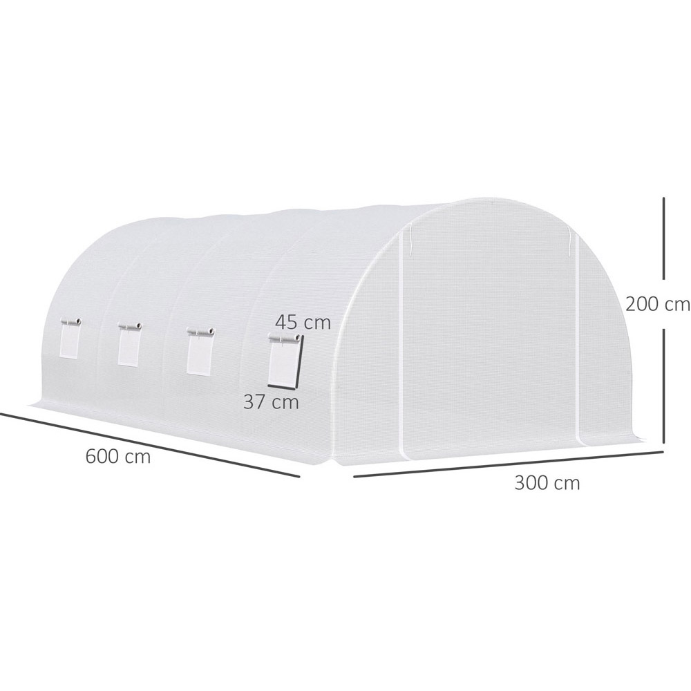 Outsunny White PE 10 x 19.7ft Walk In Polytunnel Greenhouse Image 7