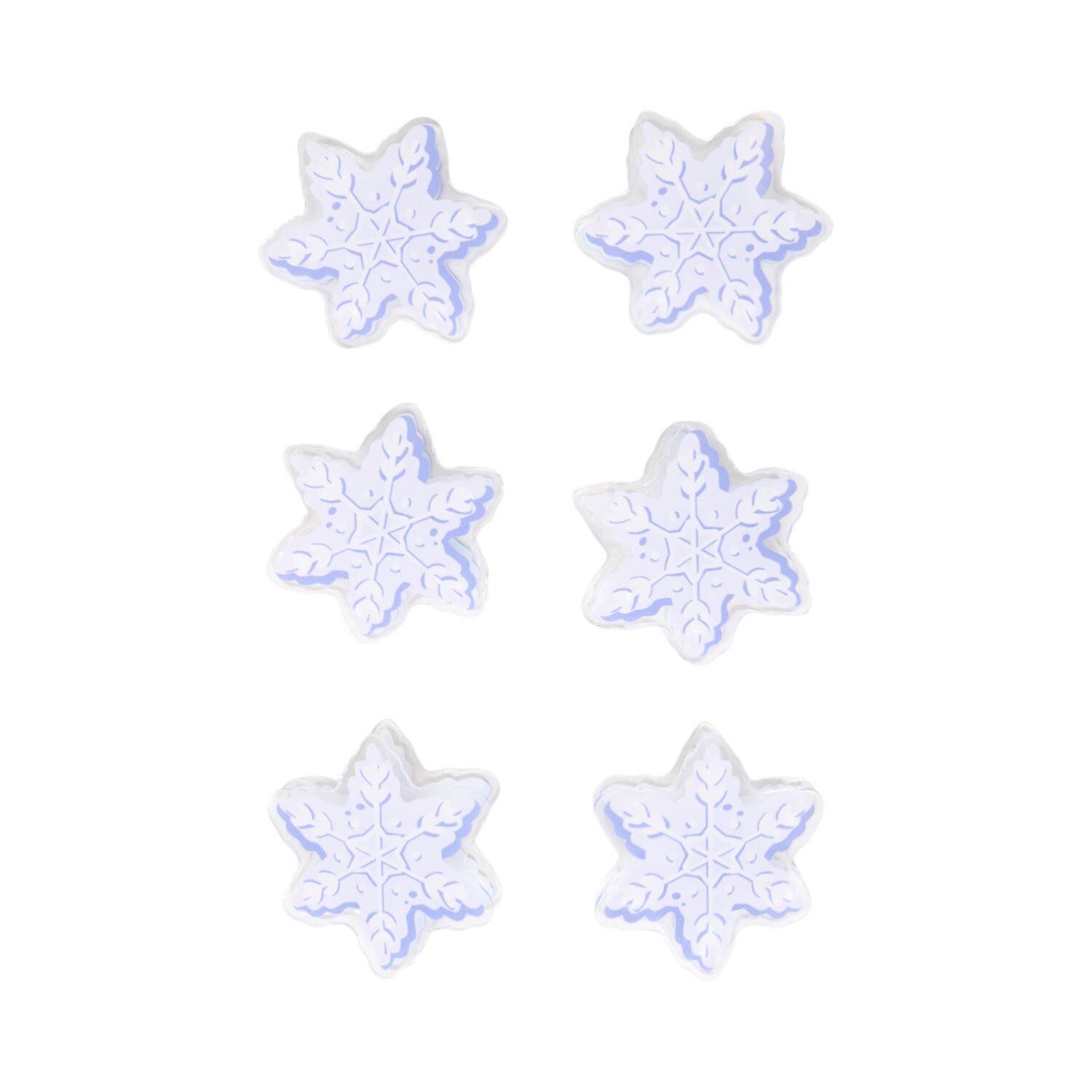 Mini Snowflake Clips Pack of 6 Snowflake Bag Clips Clear | Homebase