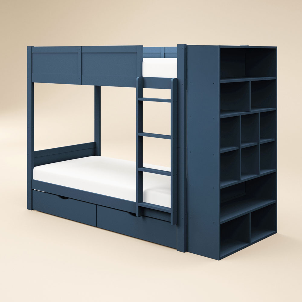 Flair Ruby Blue Bunk Bed with Storage Image 2