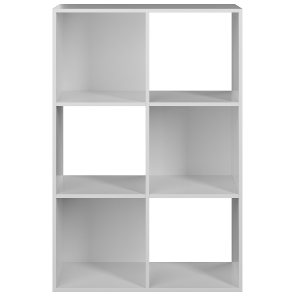 Homebase Compact White 6 Compartment Cube Storage Unit Image 3