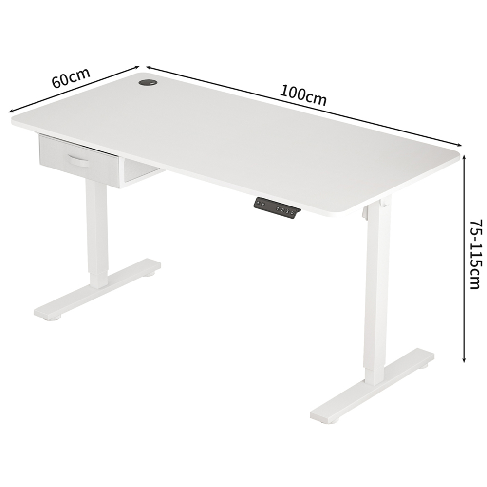 Easton Height Adjustable Electric Computer Desk White Image 9