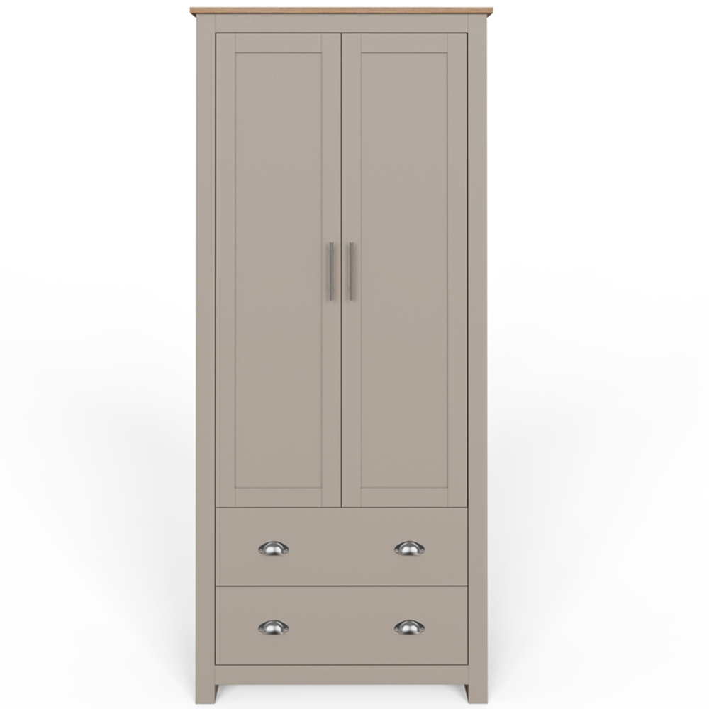 GFW Lancaster 2 Door 2 Drawer Grey Wardrobe Image 3