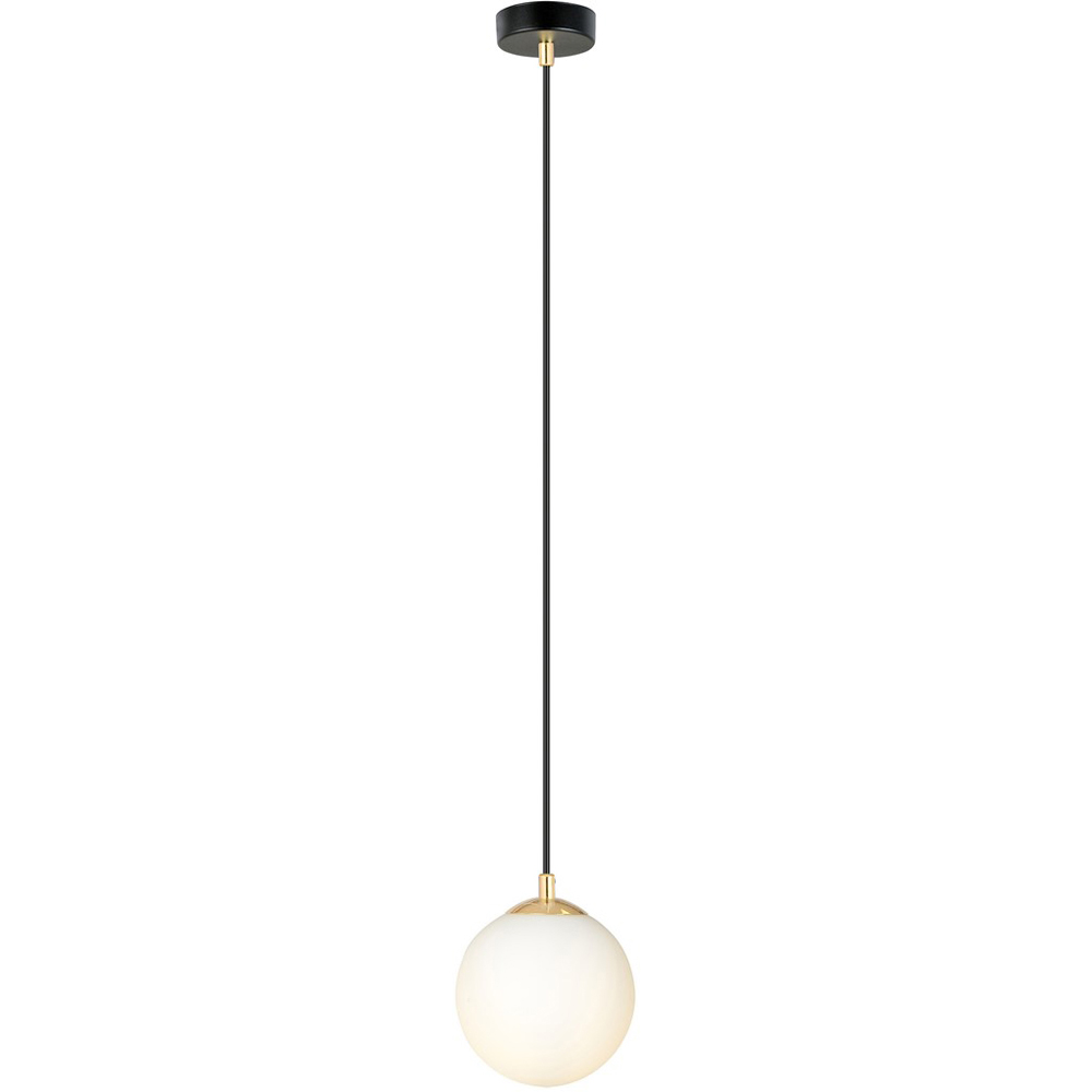 Emibig Royal Single Light White Shade Black and Gold E14 Ceiling Pendant Light Image 3