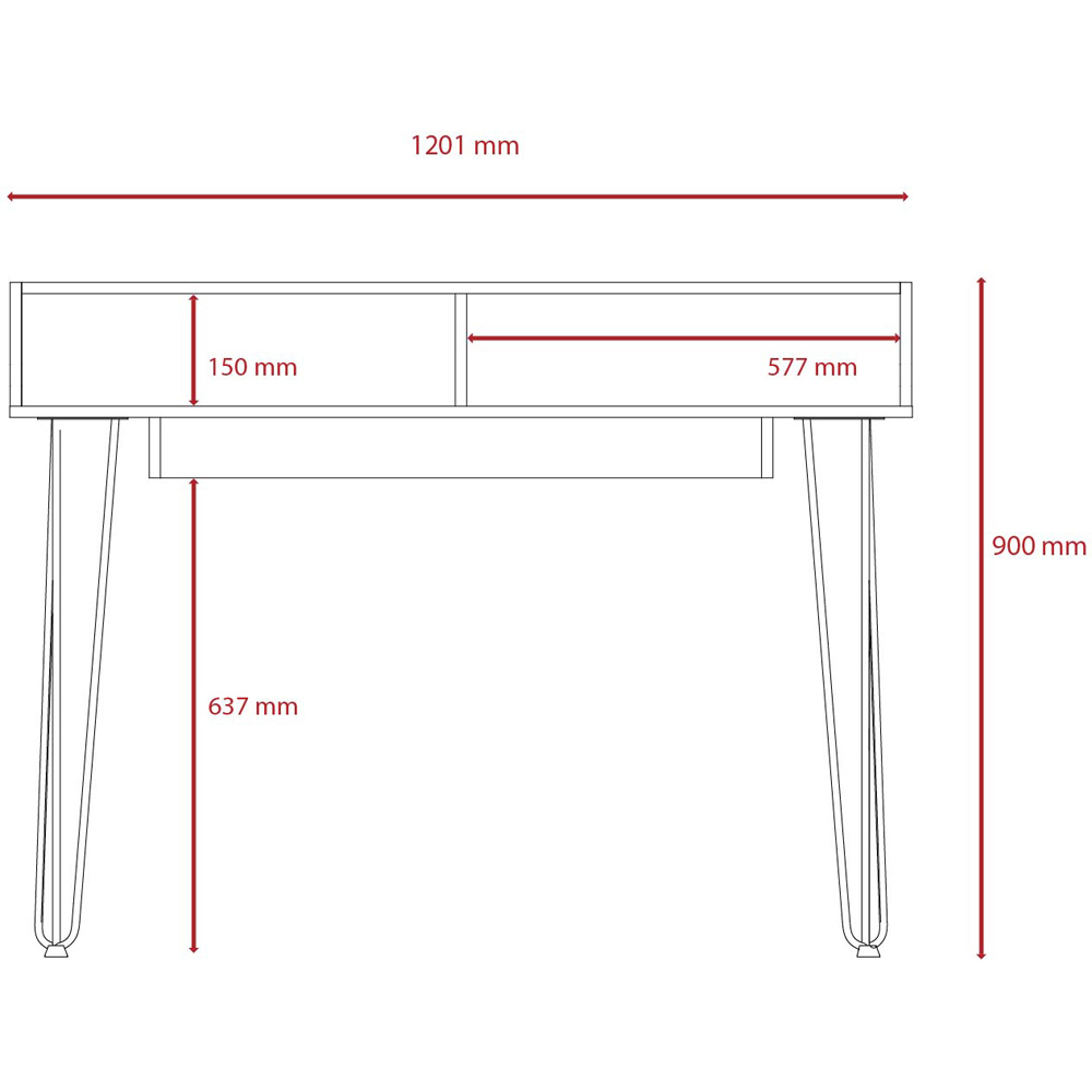 Dallas Home Office Desk White and Carbon Grey Image 5