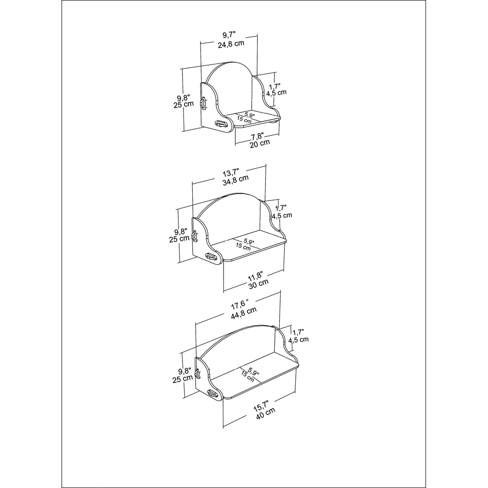 Decorotika Silya Set of 3 Wall Mounted Shelves Image 9