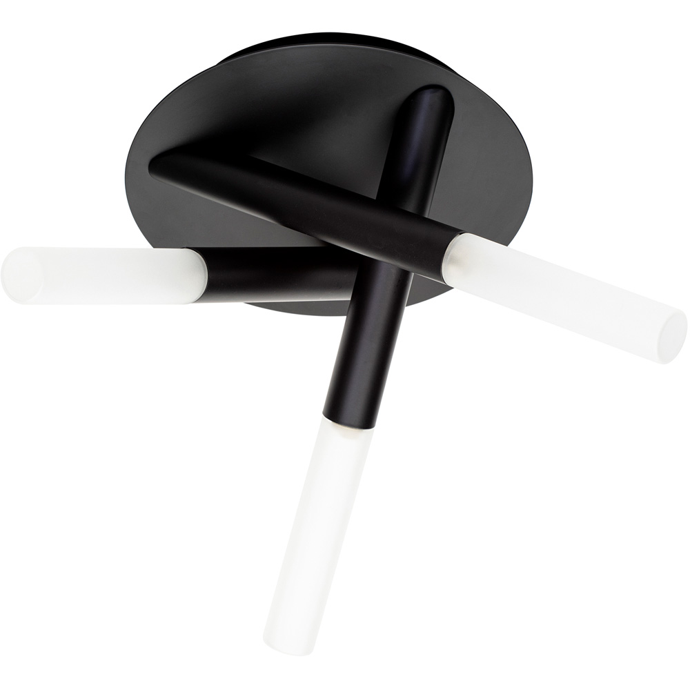 Spa Triune Matt Black 3 Light IP44 Flush Ceiling Light Image 1