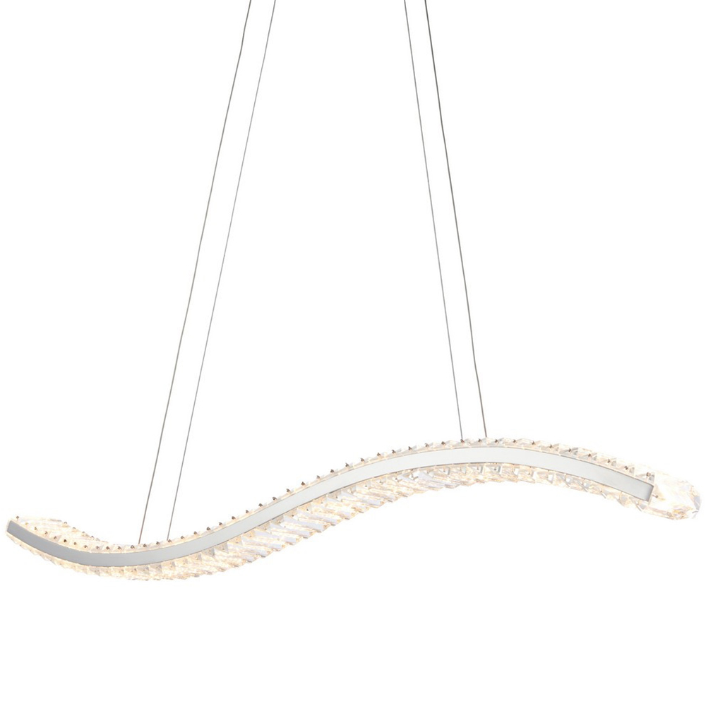 Merano Foggia Chrome Plate Crystal Pendant Ceiling Lamp Image 3