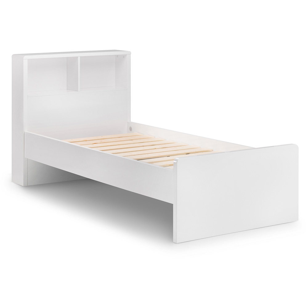 Julian Bowen Manhattan Single White Bookcase Bed Frame Image 2