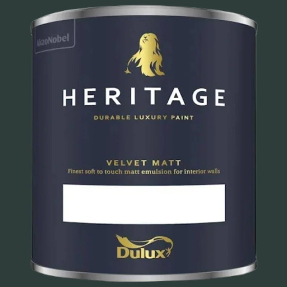 Dulux Heritage Walls and Ceilings Mallard Green Velvet Matt Emulsion Paint 1L Image 2