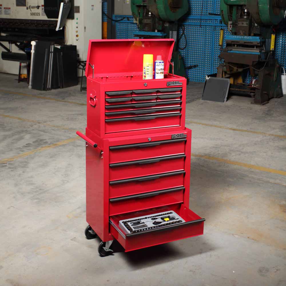 Hilka Heavy Duty 14 Drawer BBS Tool Chest and Cabinet Set Image 8