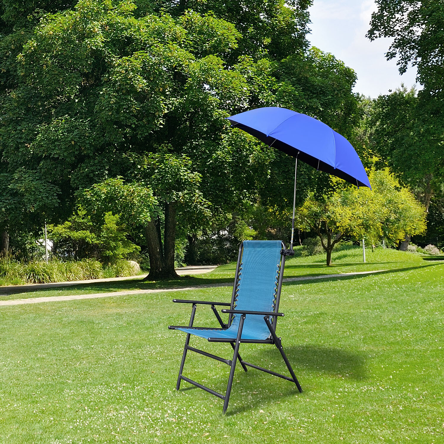 Outdoor Essentials Blue Universal Parasol with Clamp 1m Image 2