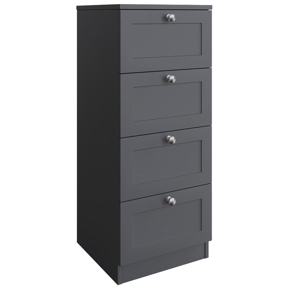 FWStyle Artus 4 Drawer Dark Grey Panelled Chest of Drawers Image 2