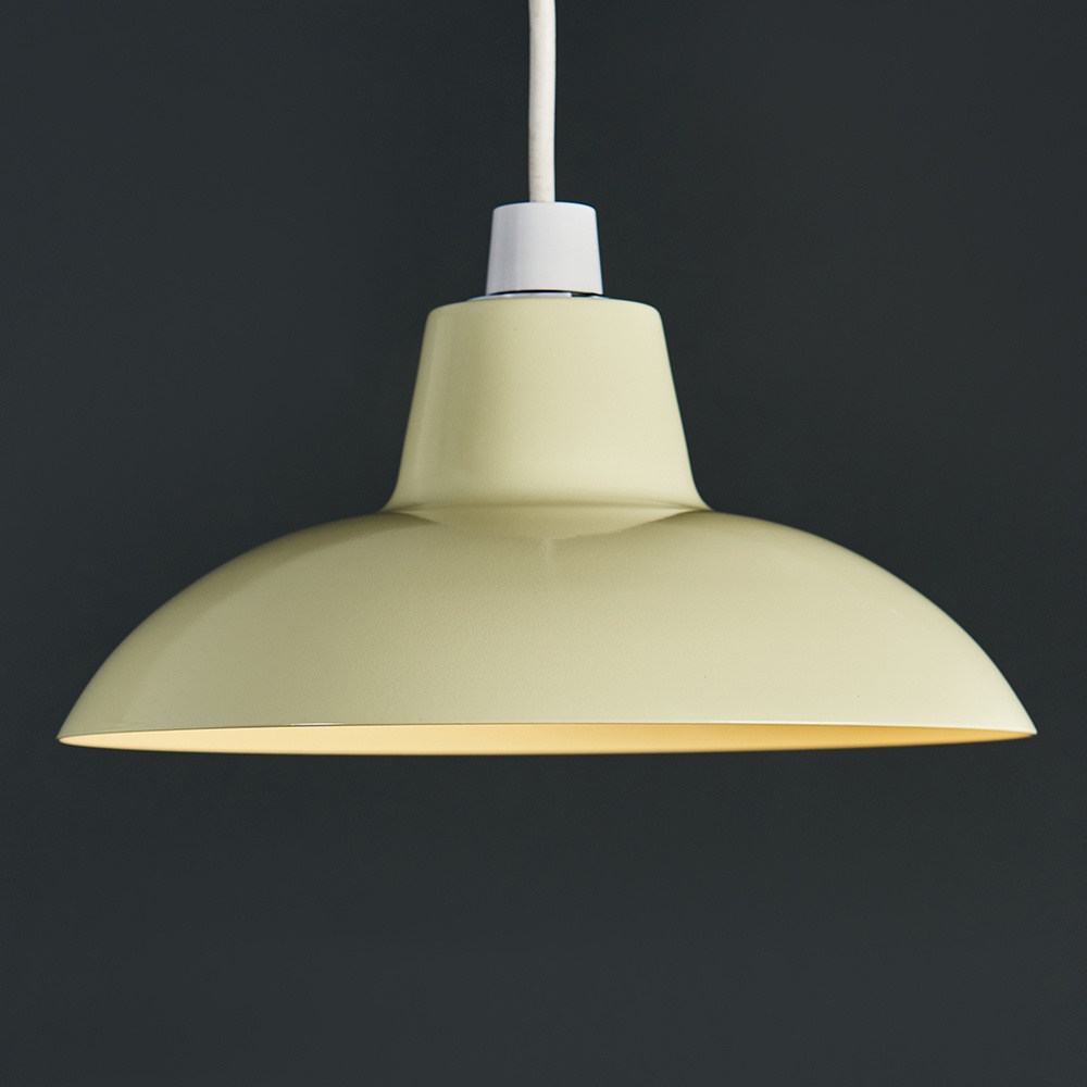 ValueLights Civic Cream Retro Pendant Light Shade Image 3