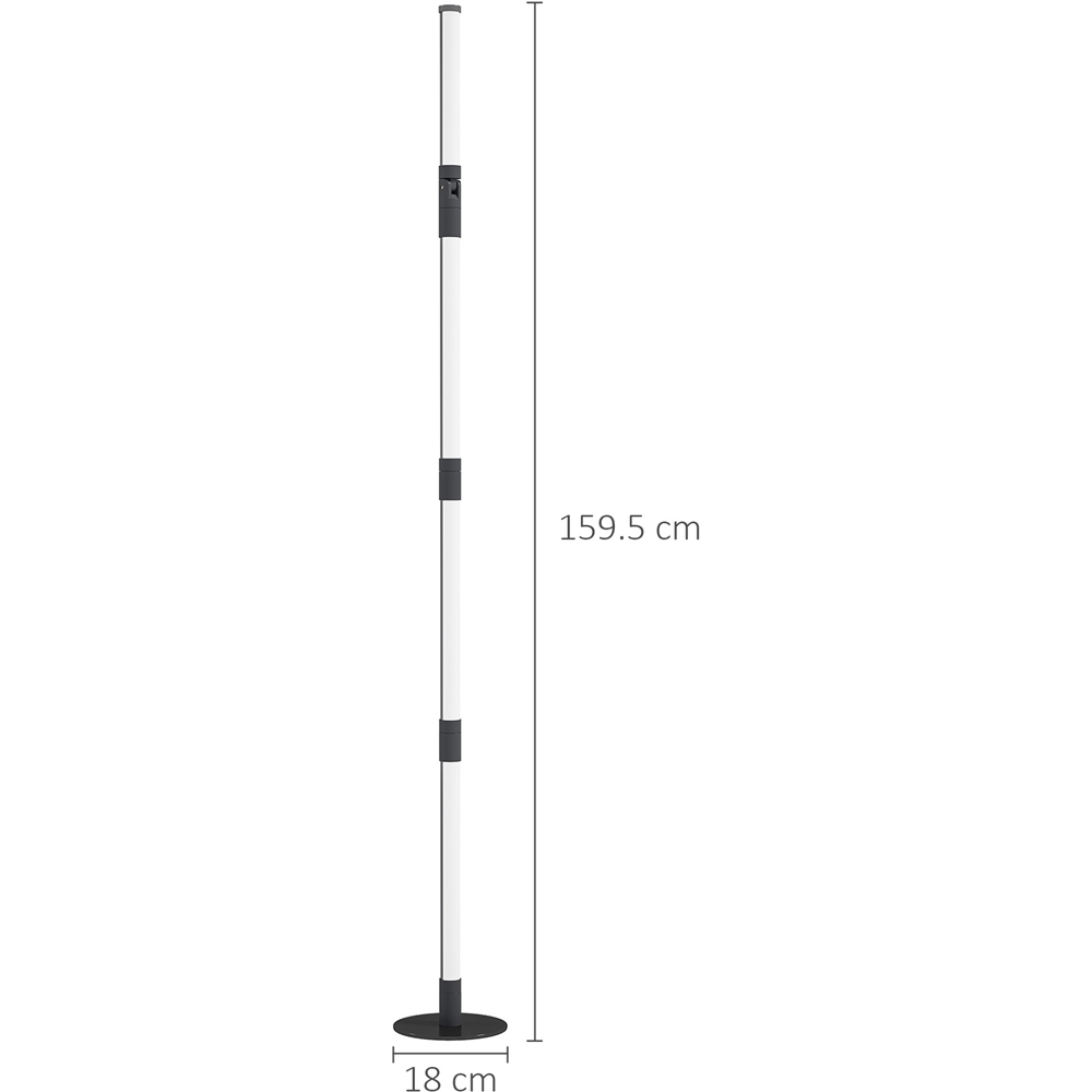 Portland Dark Grey RGB LED Corner Floor Lamp with App and Remote Control Image 9