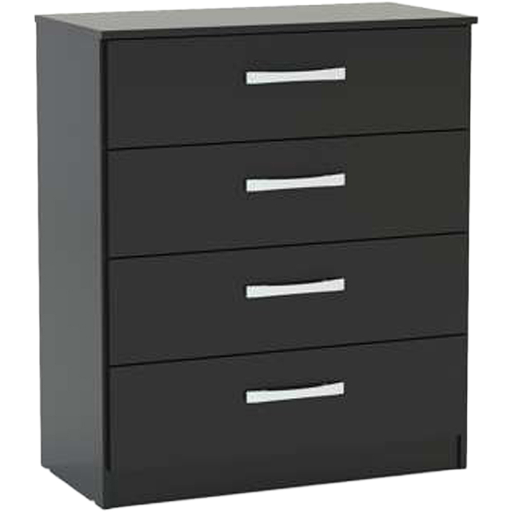 Lynx 4 Drawer Black Chest of Drawers Image 2