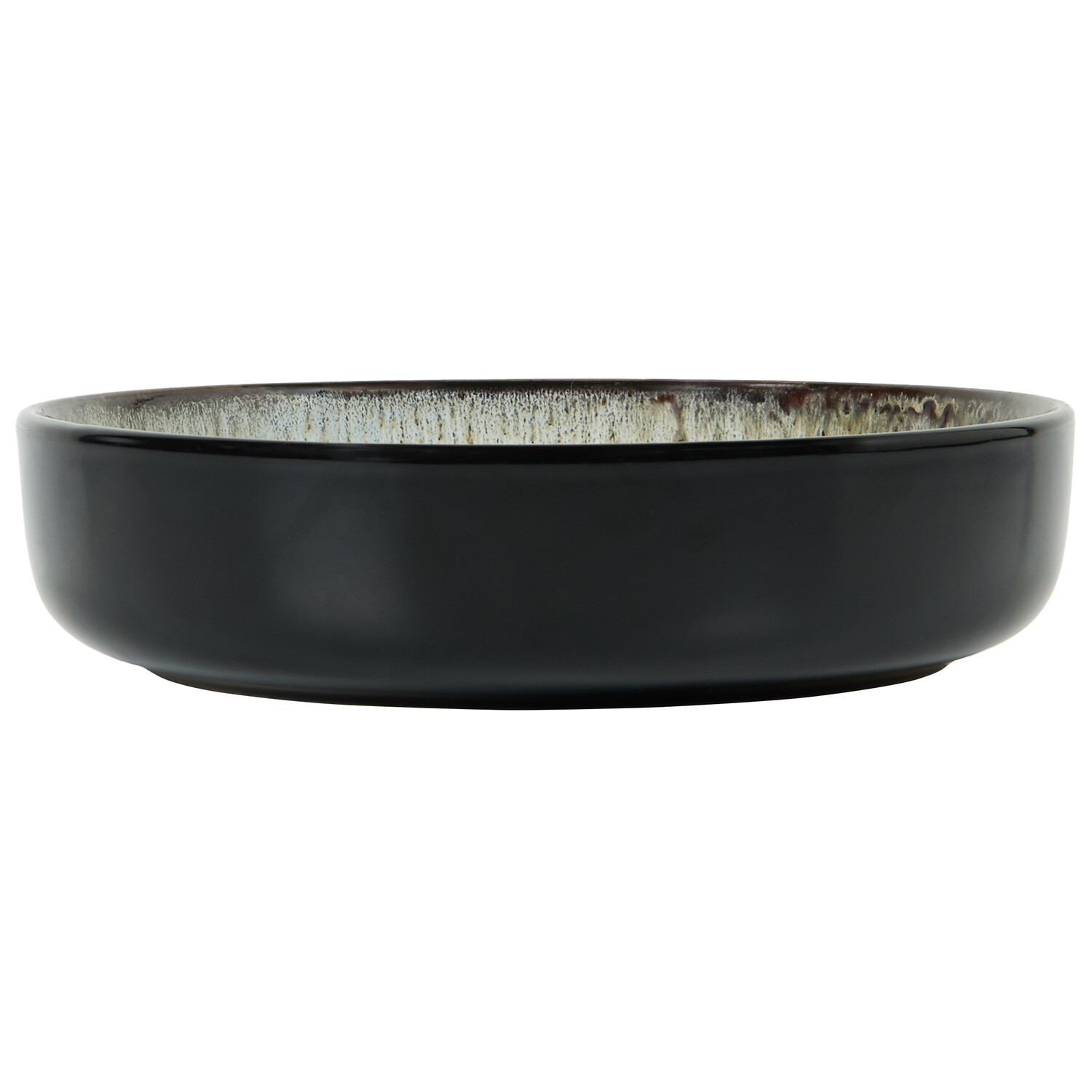 Black Kyanite Medium Serving Bowl - Black and White Image 1