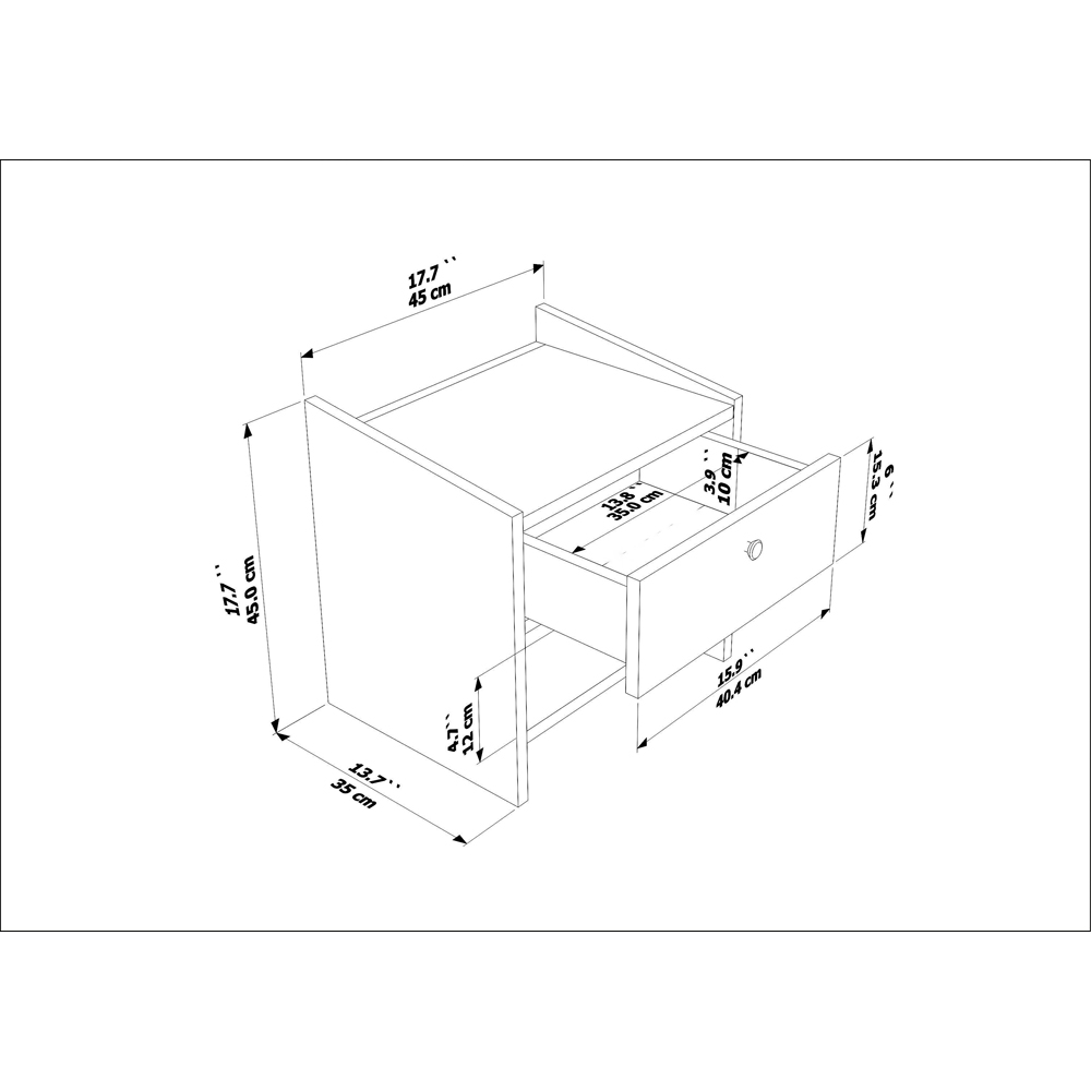 Decorotika Berlin Single Drawer Single Shelf Cordoba Bedside Table Image 7