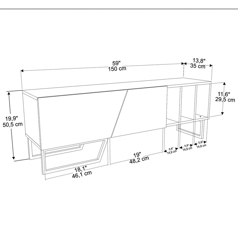 Decorotika Linossa 3 Shelf White Marble and Gold TV Unit Image 6