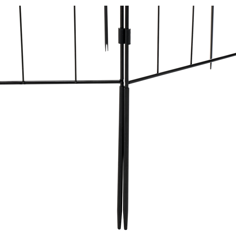 Living and Home Arched Top 2 x 1ft 10 Pack Black Metal Garden Fence Panel Image 5