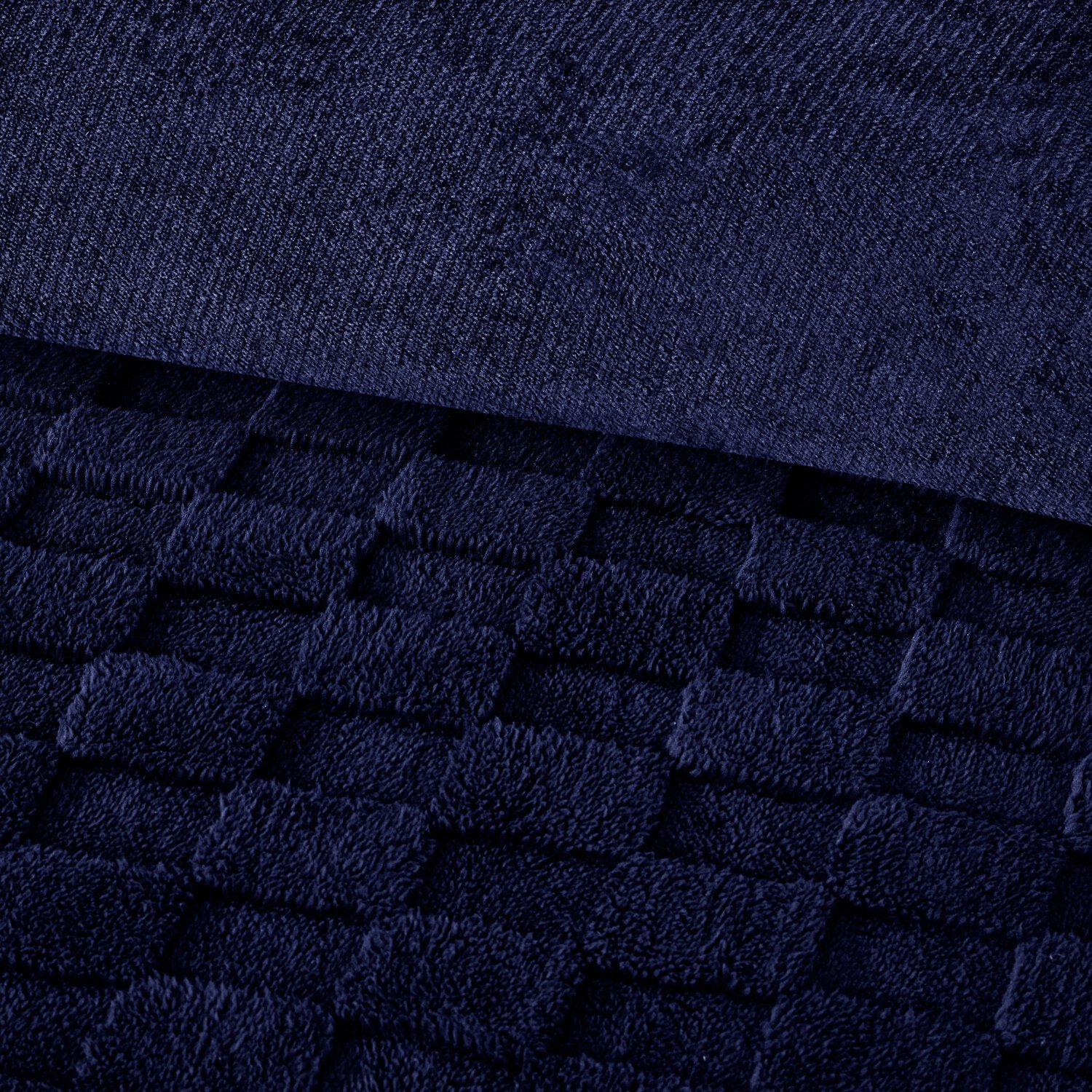 Dakota Checkerboard Fleece Duvet Set Navy Double Image 3