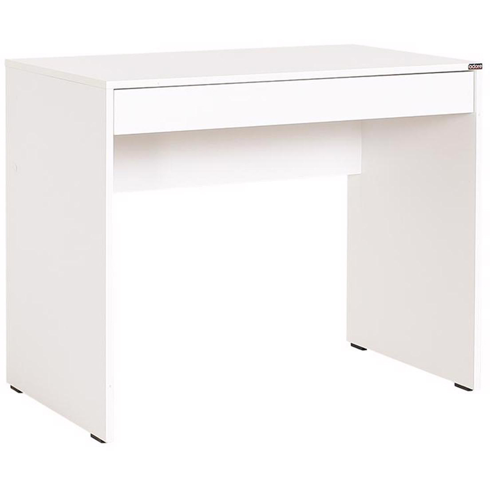 FWStyle Single Wide Drawer Matt White Desk Image 2