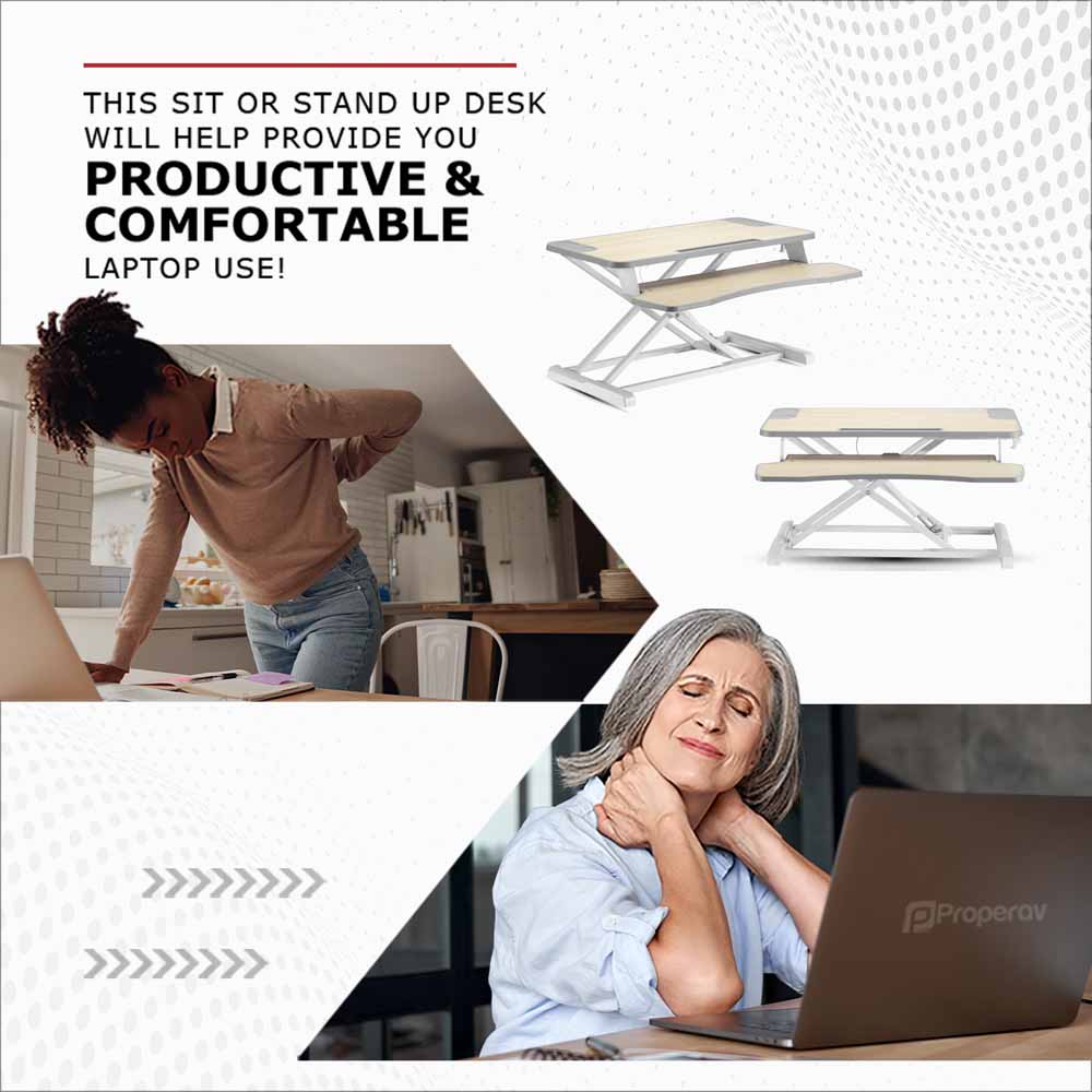 Properav 2 Tier White Stand Up Desk Image 5