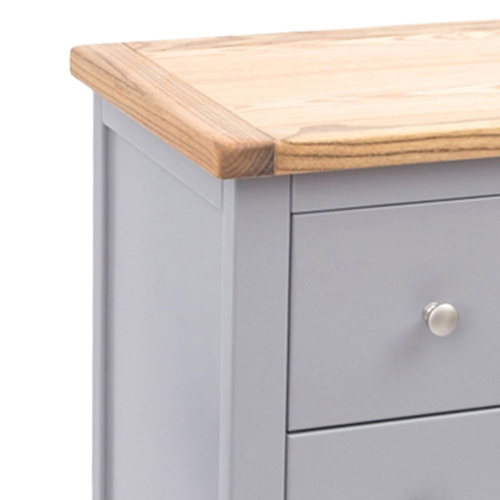 Cabinet Bits Biccari 4 Drawer Dark Grey Chrome Knob Chest of Drawers Image 6