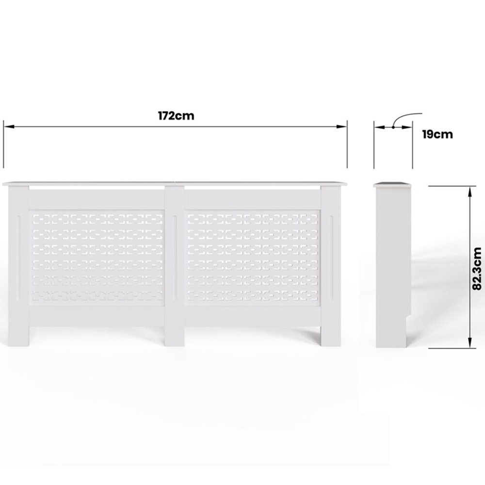 FWStyle White Geometric Pattern MDF Radiator Cover XL Image 6