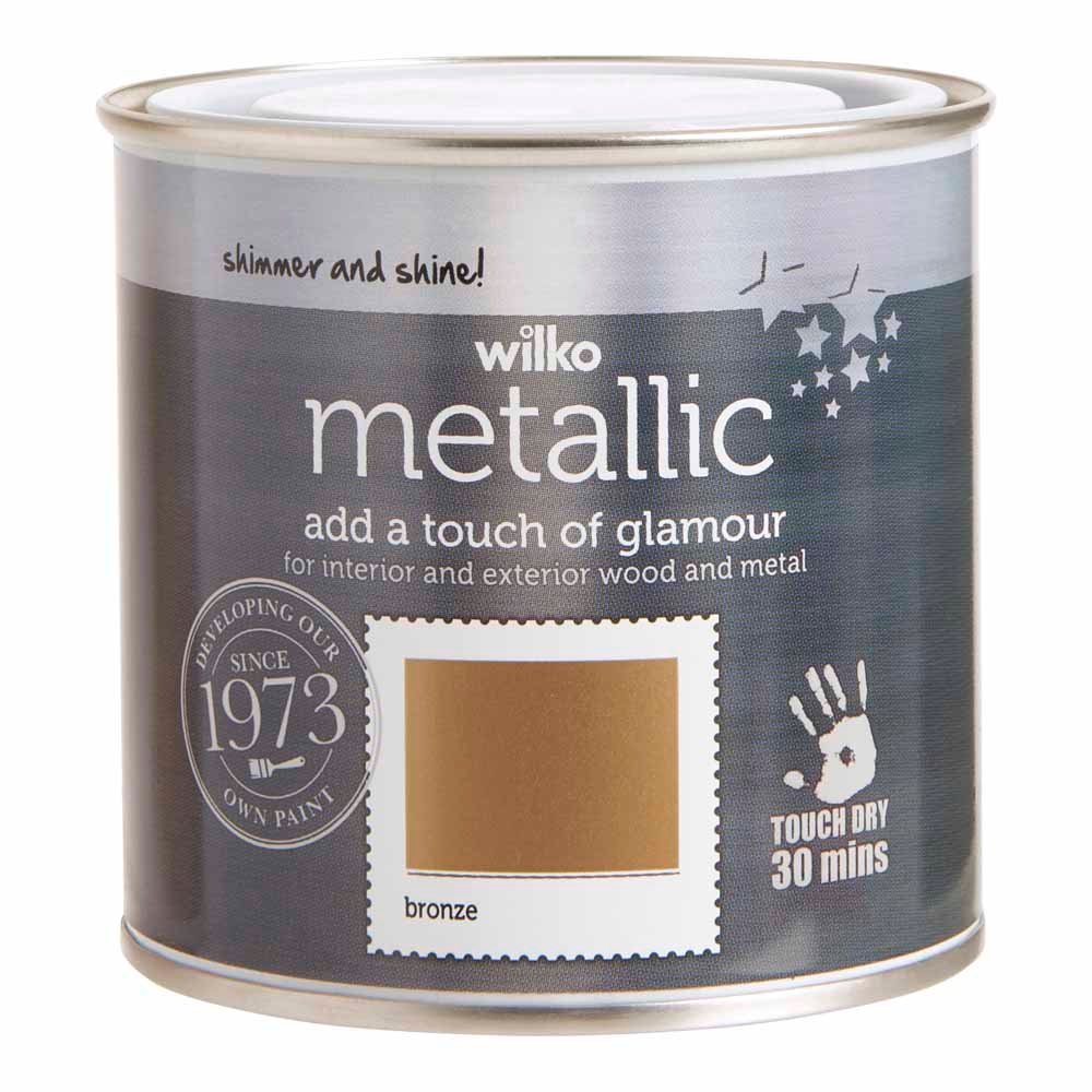 Wilko Wood & Metal Bronze Metallic Paint 250ml Image 2