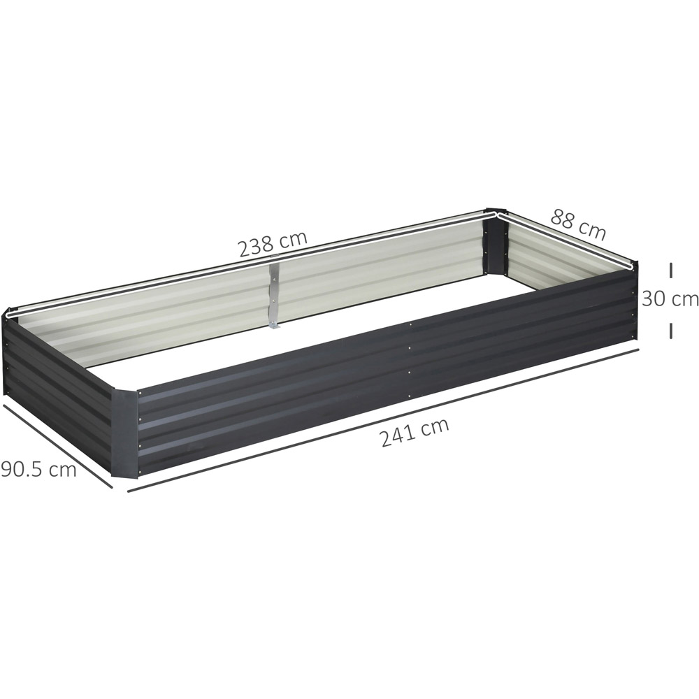 Outsunny Grey Galvanised Raised Garden Bed Metal Planter Box with Open Bottom Image 7