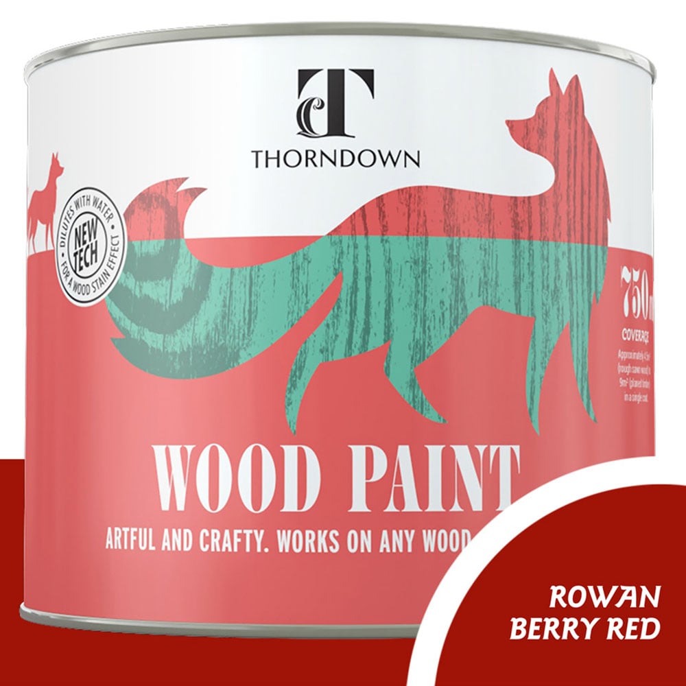 Thorndown Rowan Berry Red Satin Wood Paint 750ml Image 4