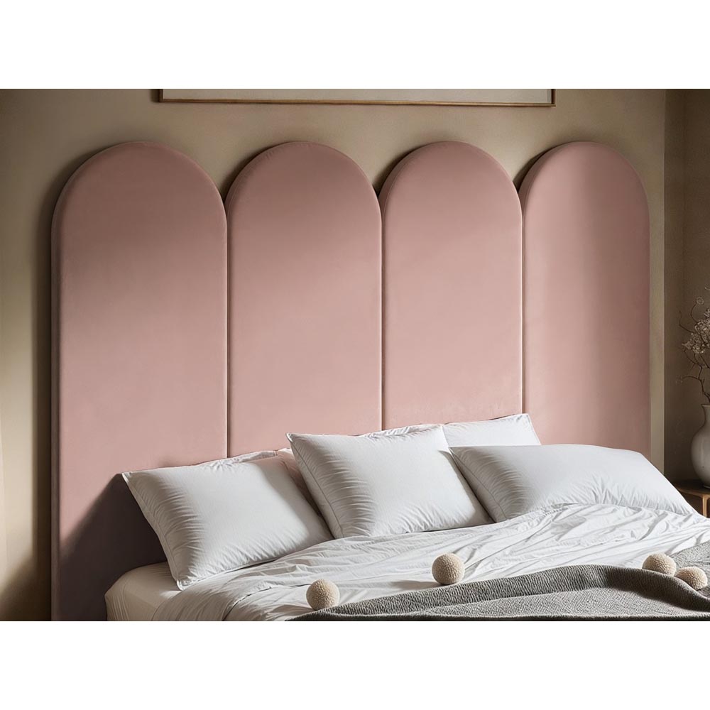 Solace+Co Cirrus Pink Velvet Headboard Panel 4 Pack Image 3