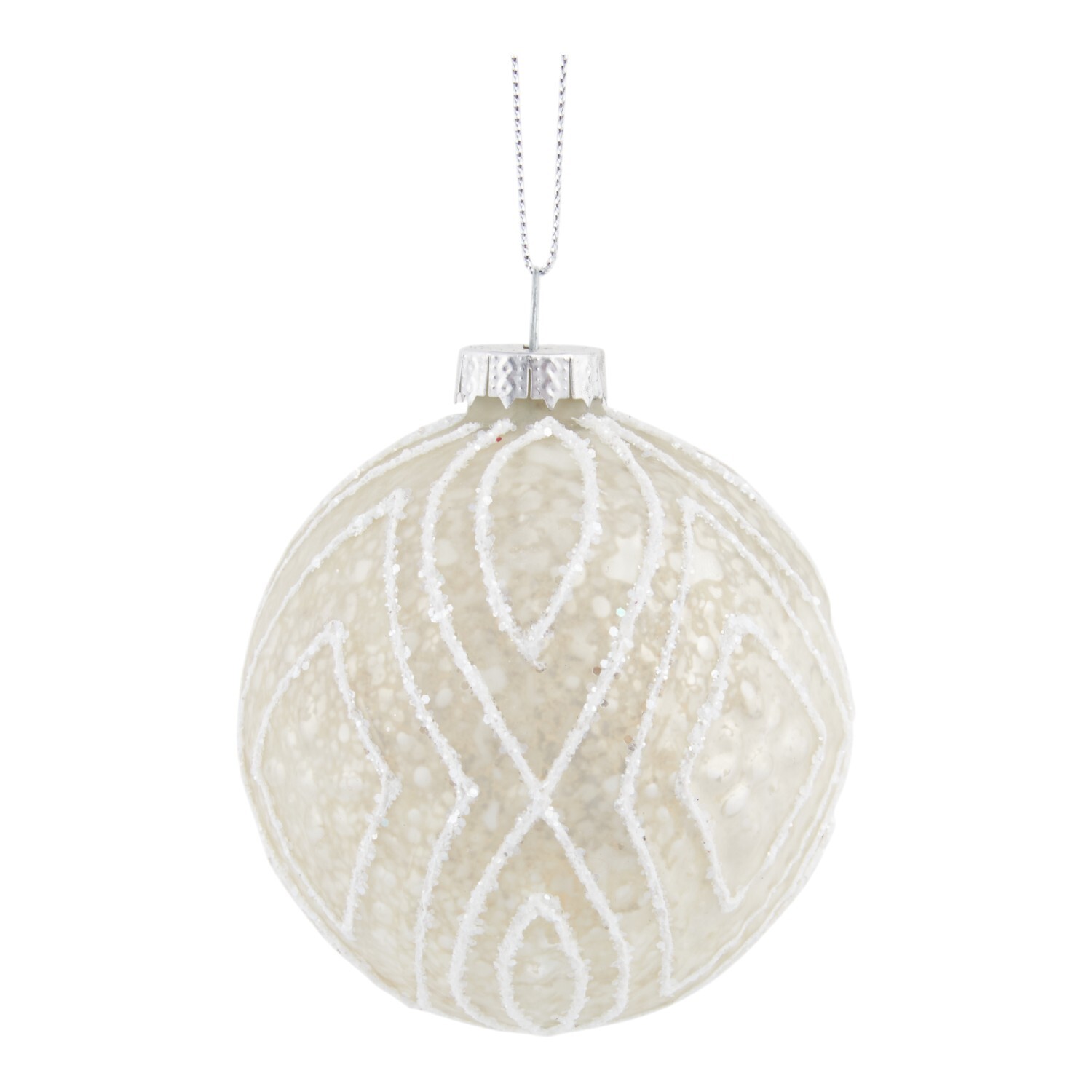 Set of 6 Antique Baubles Ivory Image 4