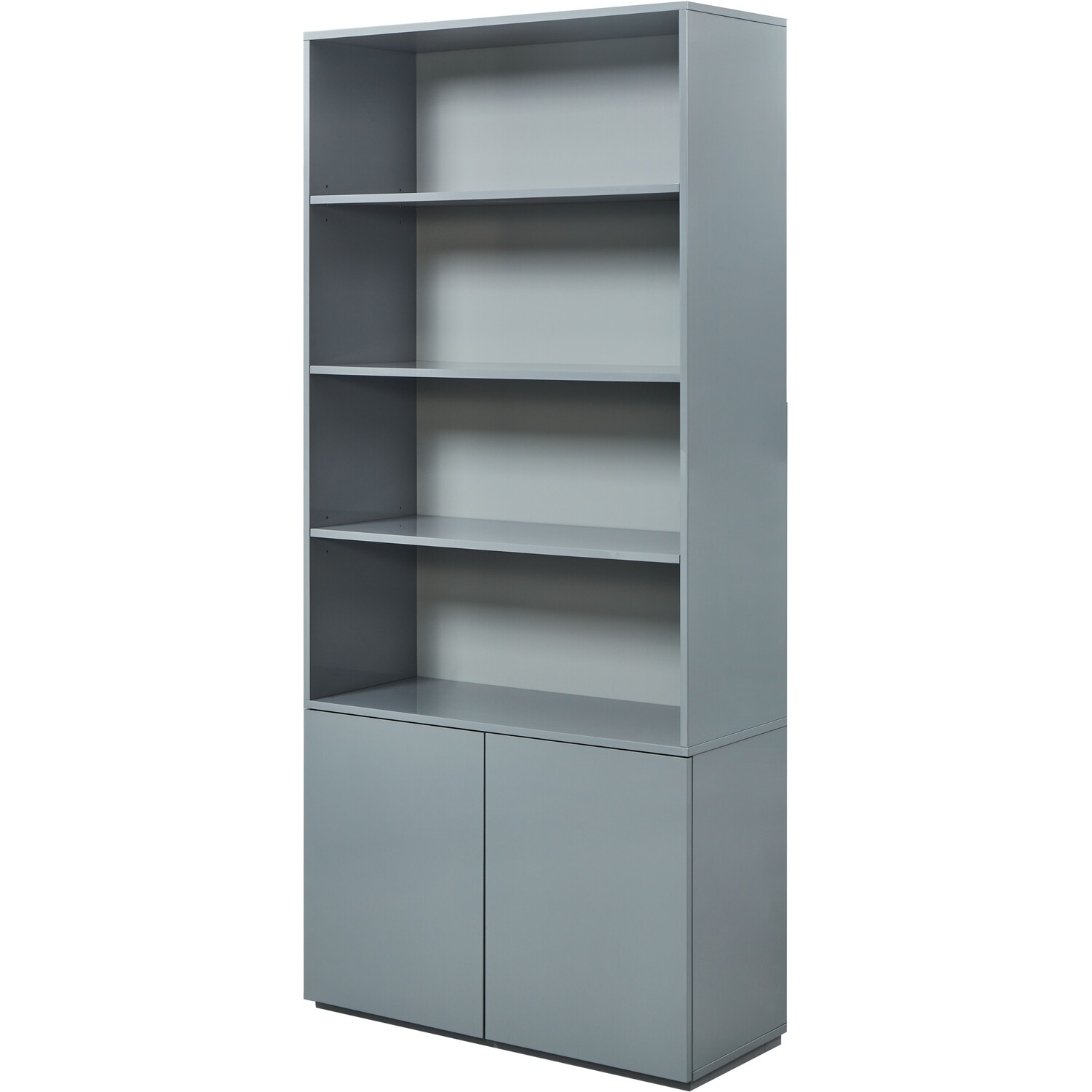 Valencia 2 Door 4 Shelf Grey Bookcase Image 3