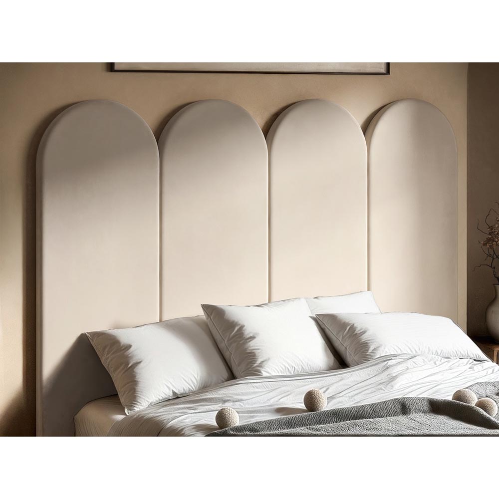 Solace+Co Cirrus Beige Velvet Headboard Panel Image 7