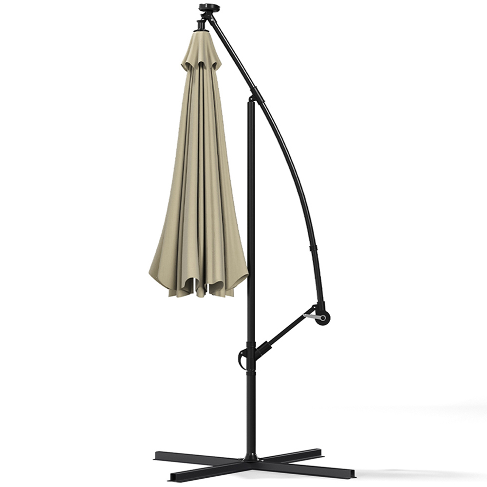 Living and Home Dark Grey Cantilever Parasol with Cross Base and Round Base 3m Image 4