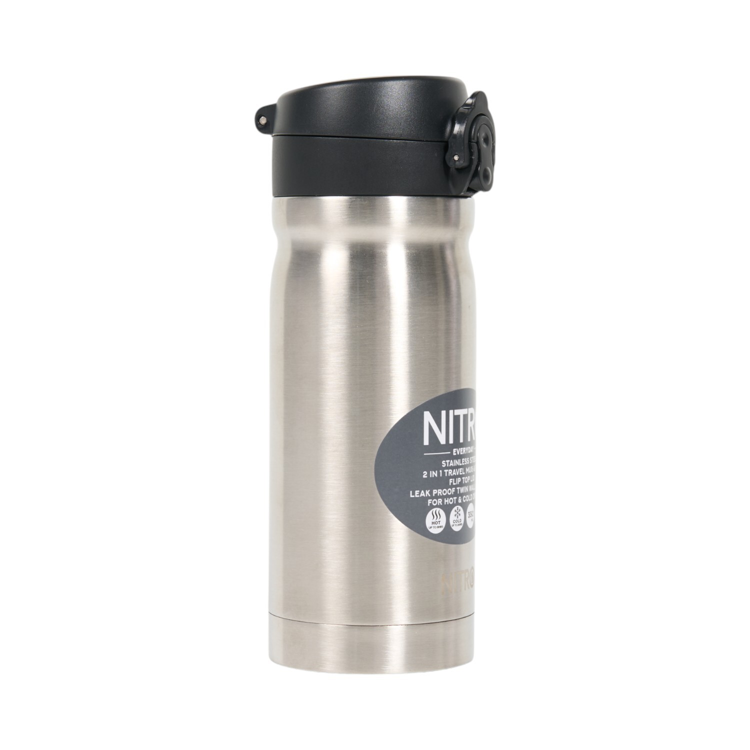 Nitro Stainless Steel Vacuum Flask and Travel Mug Silver Image 3